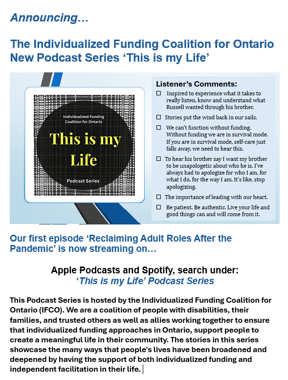 Announcement 'This is my Life' Podcast